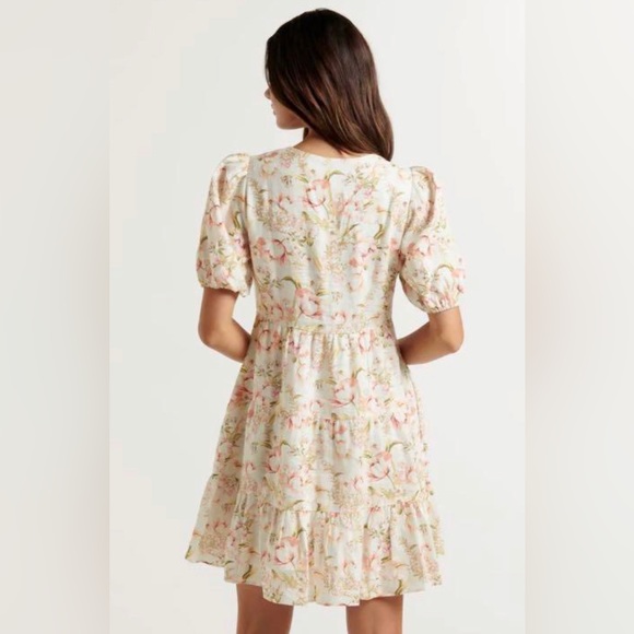Size 14 - Forever New Tuscany Linen Mini Dress - Willow Floral - Picture 3 of 16